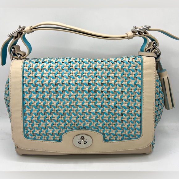 Coach Bags Coach Legacy Caning Leather Romy Top Handle Woven Bag